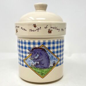 Eeyore Treasure Craft Winnie the Pooh Canister Blue Gingham 8.5" Disney Ceramic
